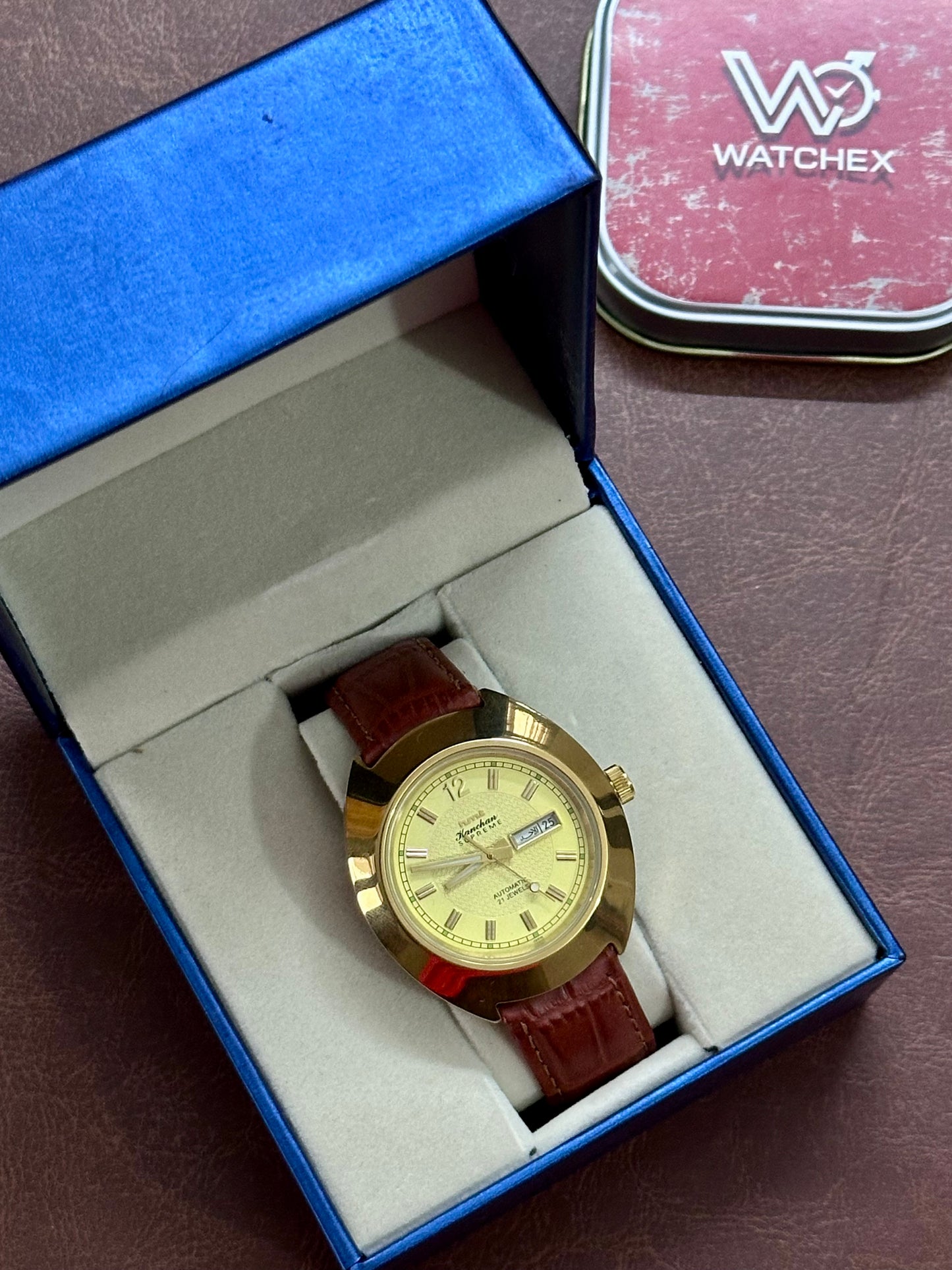 NOS HMT Kanchan Supreme Automatic “Yellow Sunburst Dial” (Not Used)