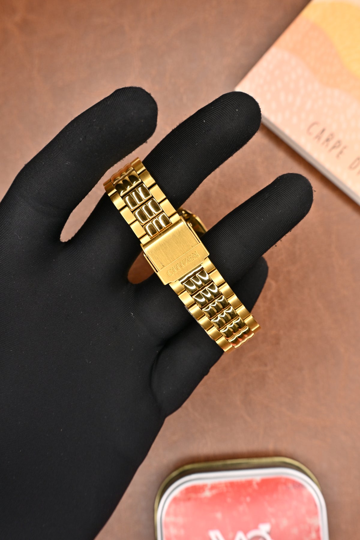 Rare Citizen Gold Textured Dial Square Quartz Men’s Dress Wristwatch (Not Used) | Watchex Signature Collection