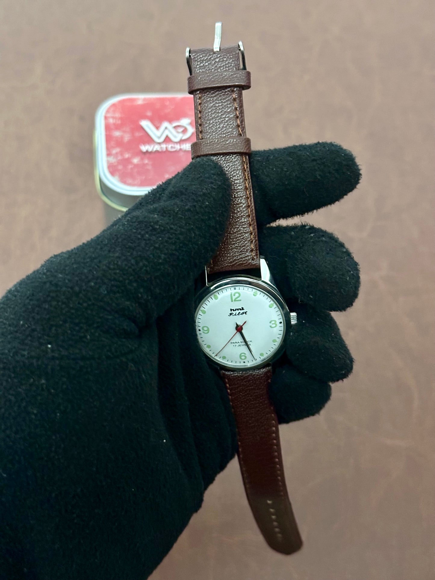 Vintage HMT Pilot White Dial Mechanical Watch (Reworked Dial)