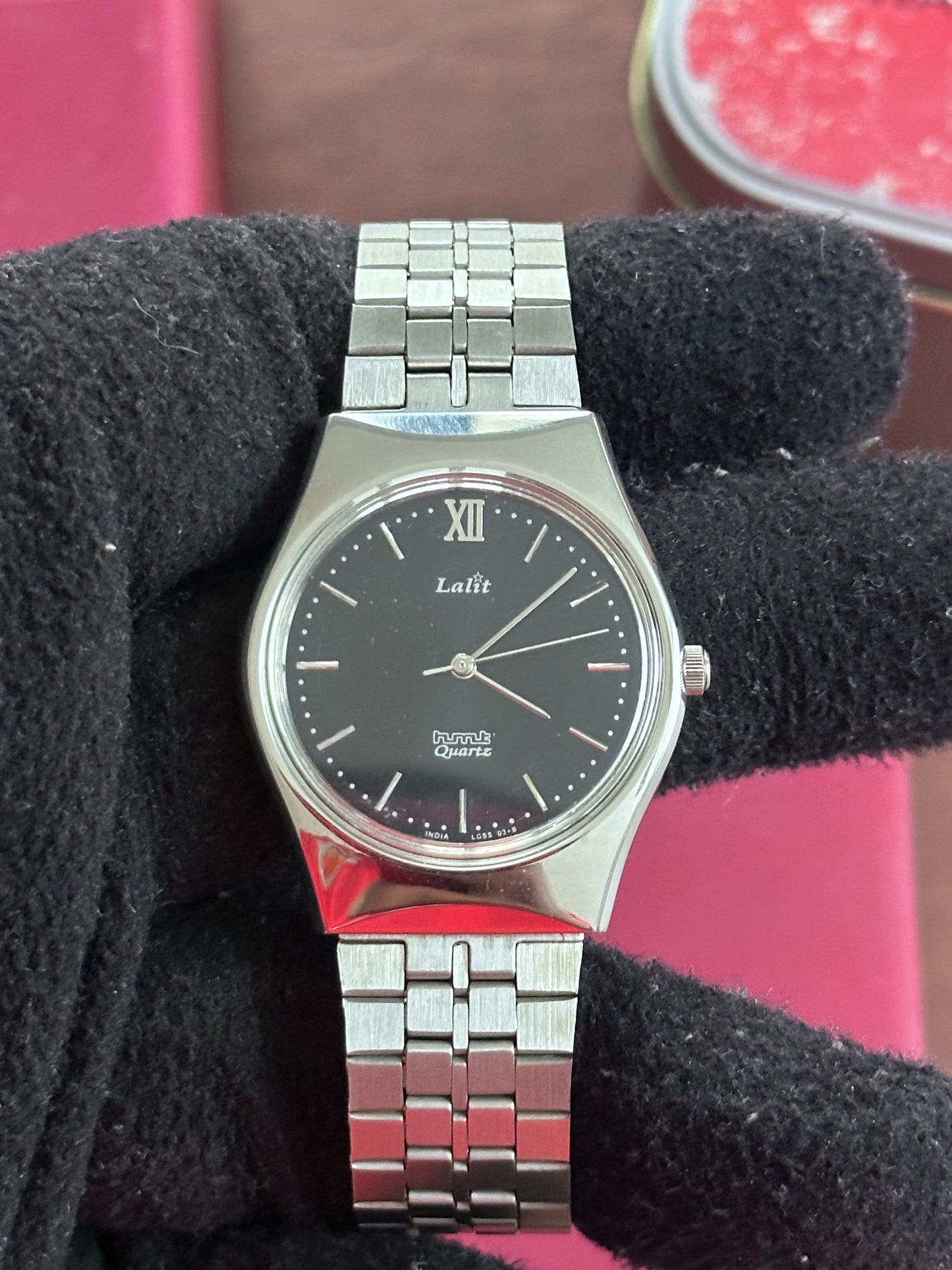 NOS HMT Lalit Quartz – Black Dial Integrated Bracelet Variant (Not Used)