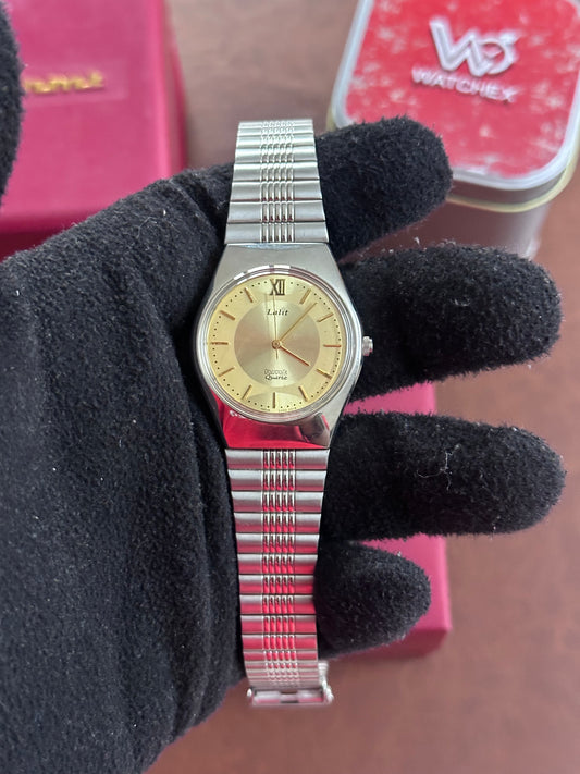 NOS HMT Lalit Quartz – Champagne Dial Integrated Bracelet Variant (Not Used)