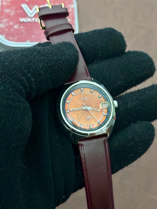 Vintage Citizen Seven Star V2 Automatic – Reworked Amber Dial