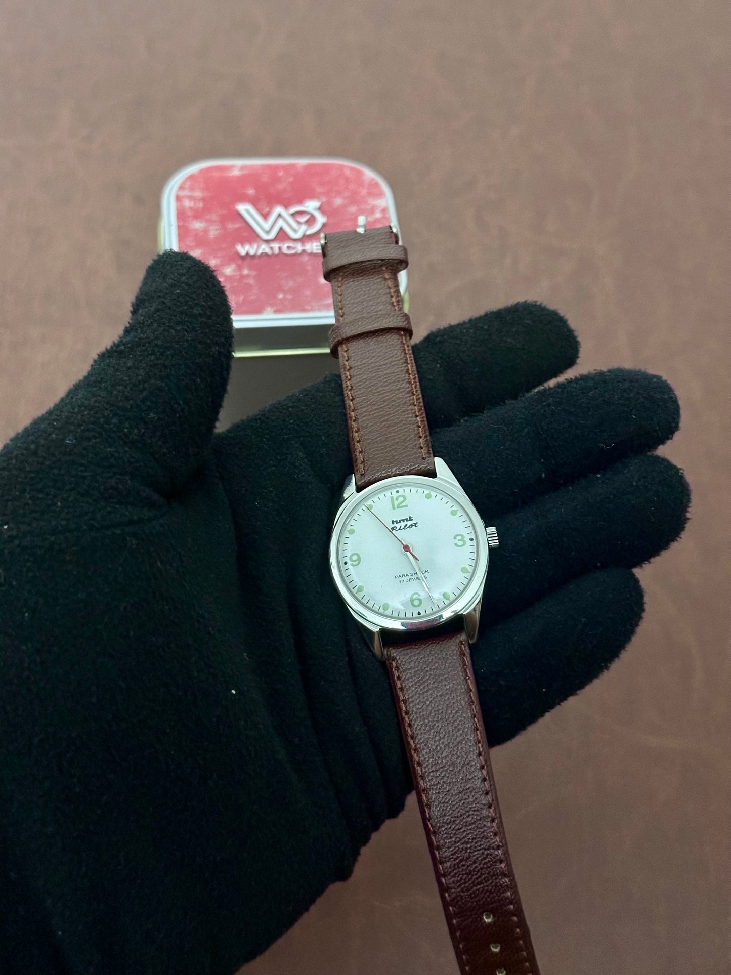 Vintage HMT Pilot White Dial Mechanical Watch (Reworked Dial)