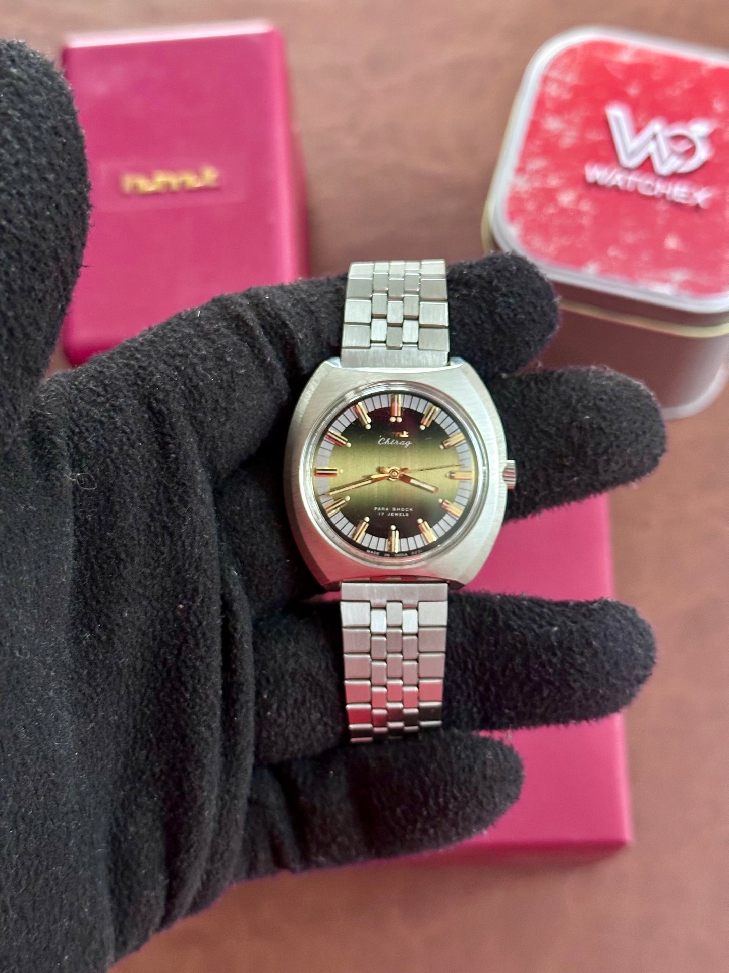 NOS HMT Chirag Mechanical – Olive Gradient Dial (Not Used)