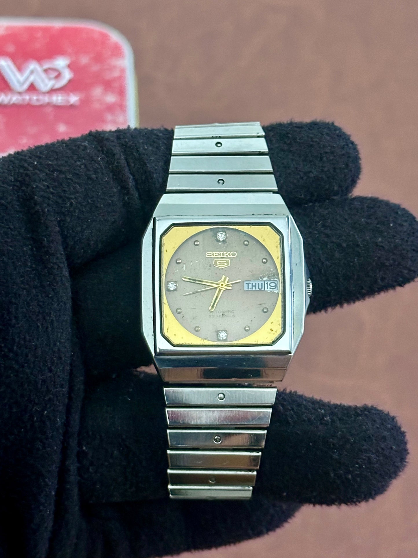 Vintage Seiko 5 TV Gold Dial Automatic 6349-602A – 1983