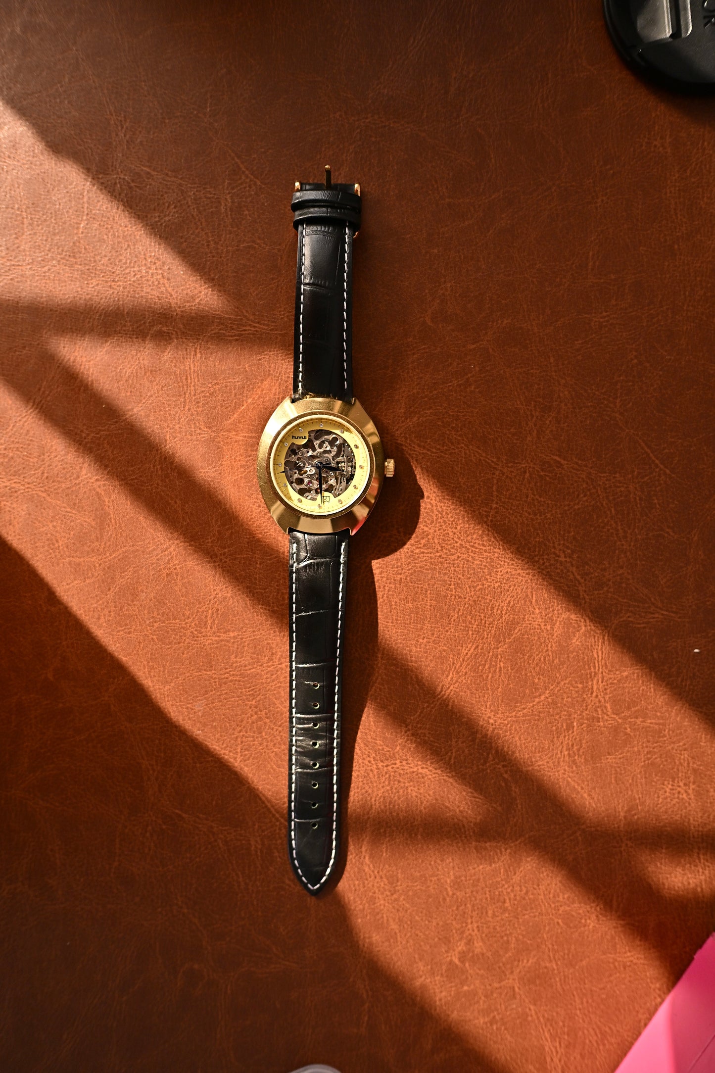 Nos HMT Skeleton Automatic Blue Hands Gold-Tone (NASL-03) | Watchex India