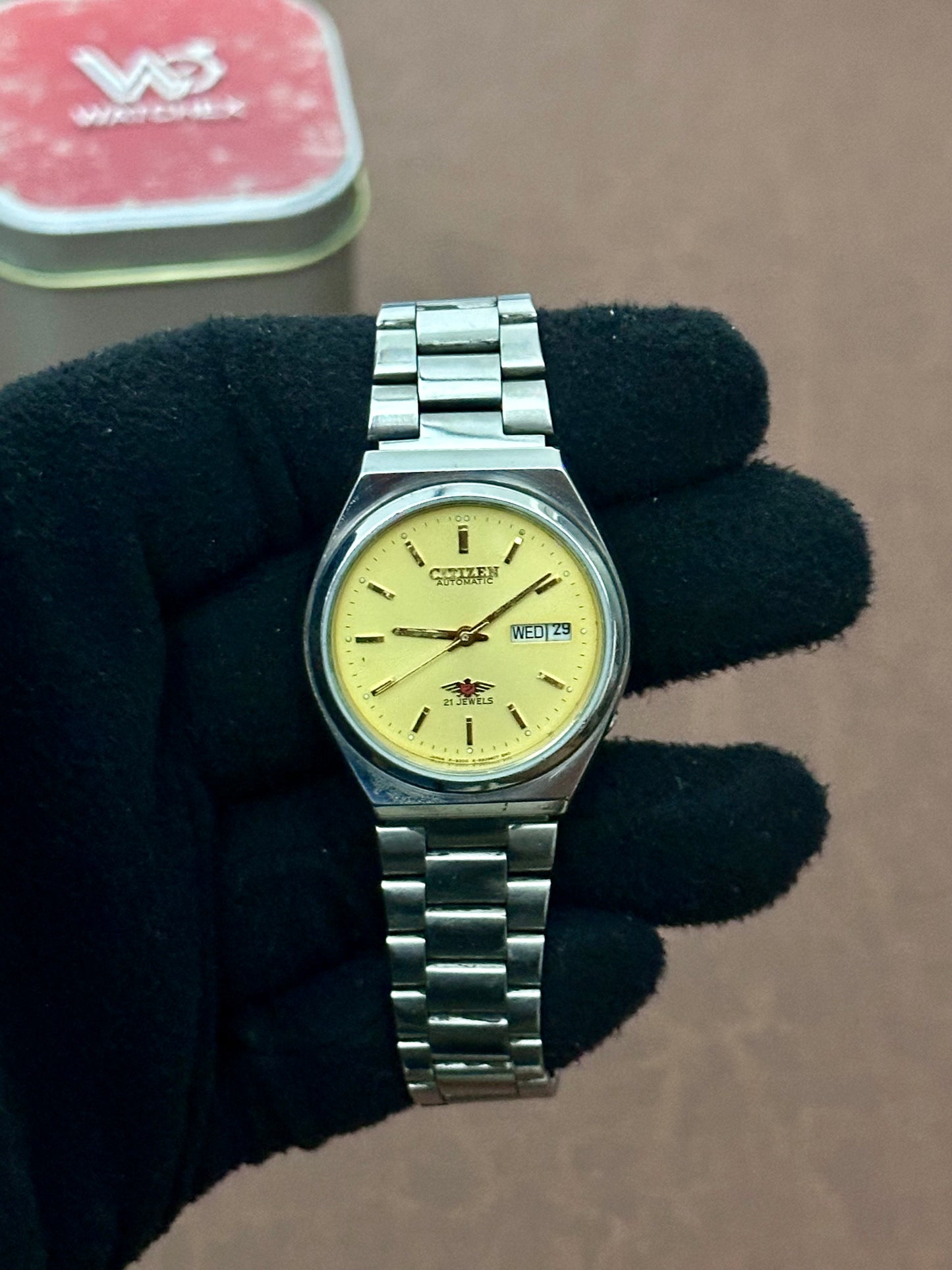 Vintage Citizen Eagle 7 Automatic – Lemon Dial Open Back Case
