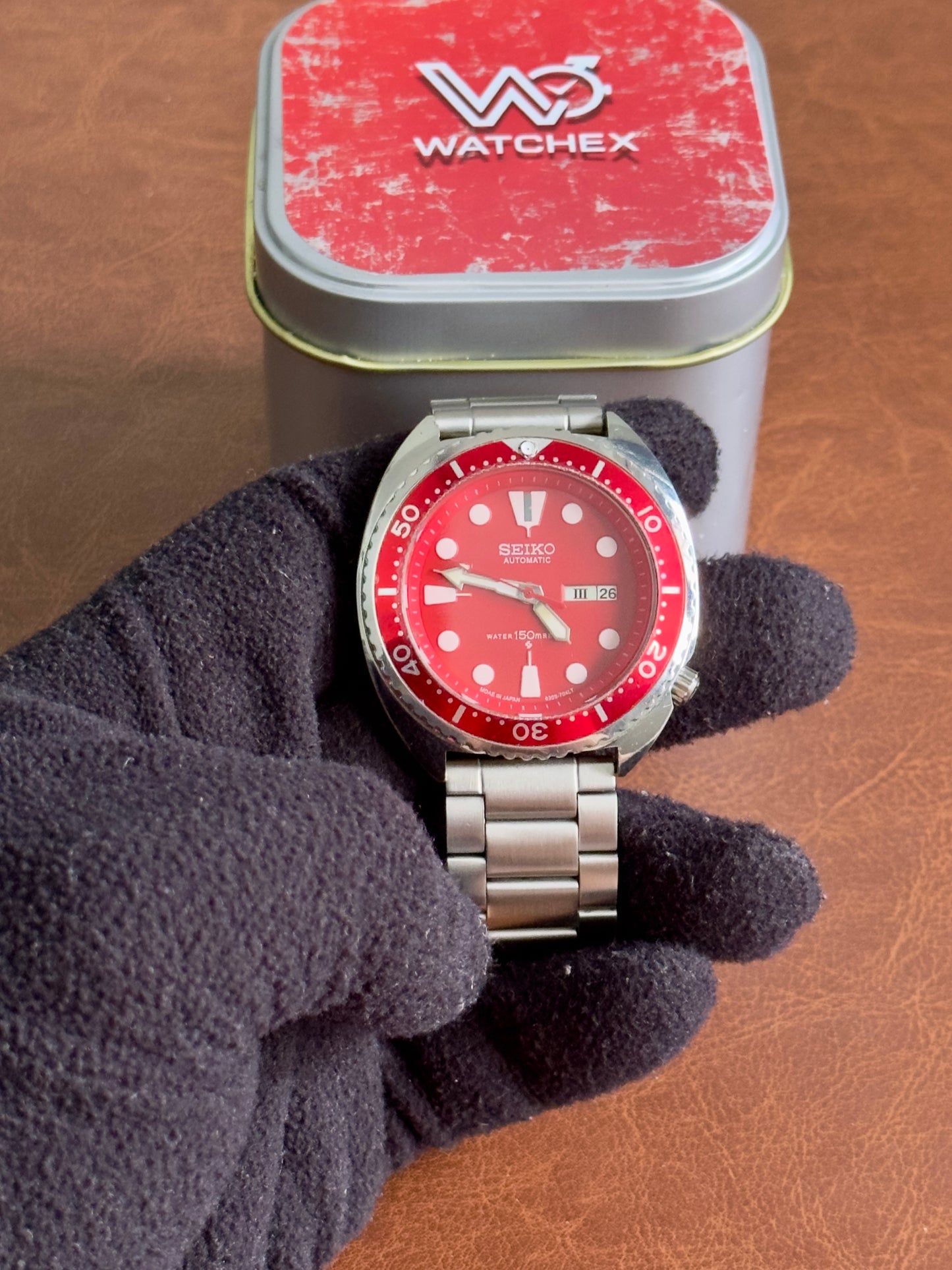 Mod Seiko Turtle Automatic Diver – Red Edition|Watchex India