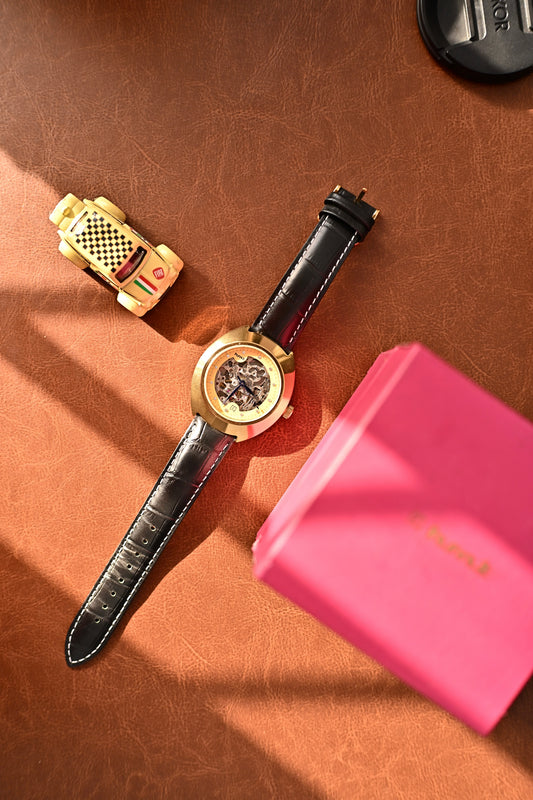 NOS HMT Skeleton Automatic Blue Hands Gold-Tone (NASL-03) | Watchex India