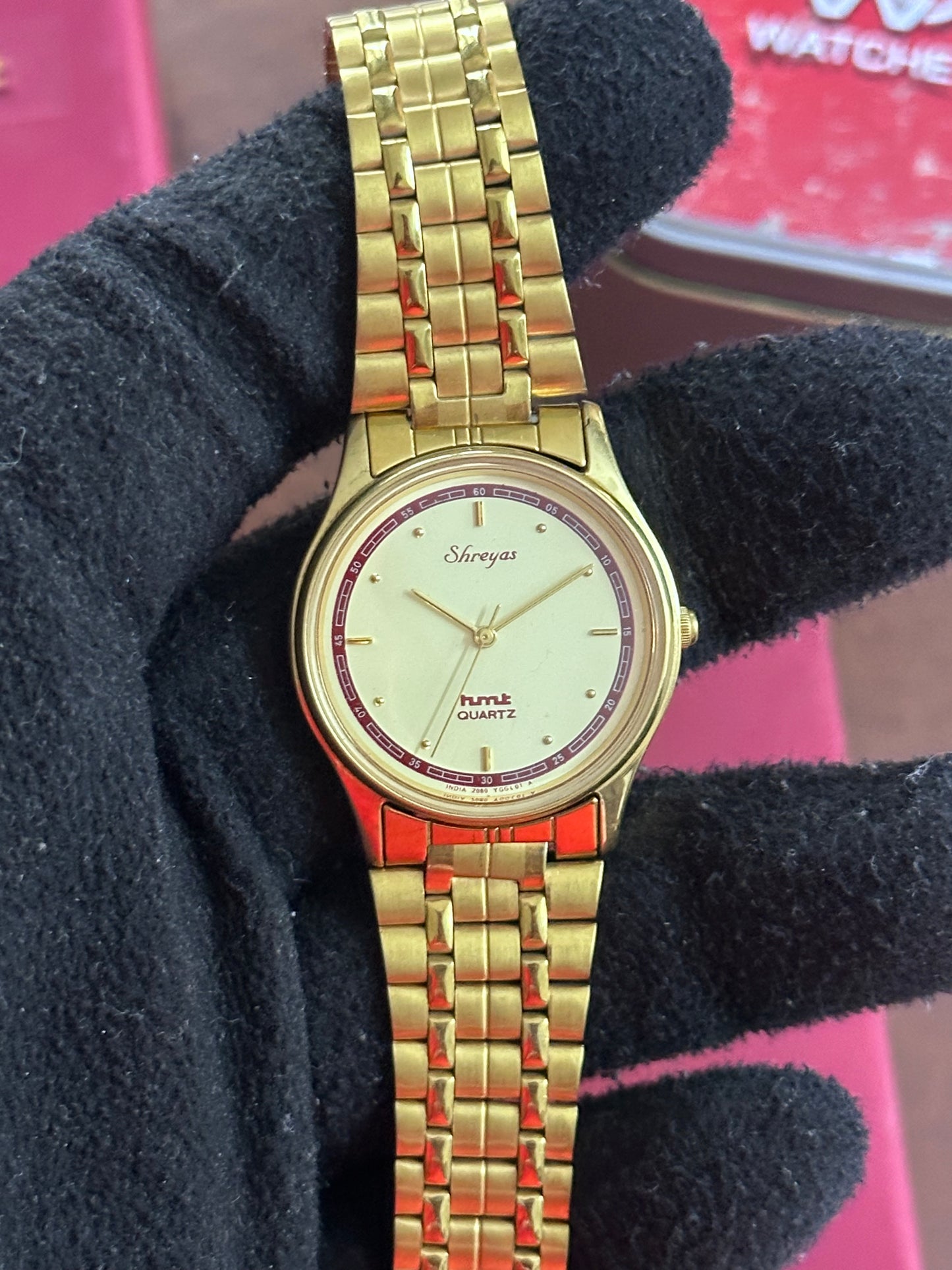 NOS HMT Shreyas Quartz – Champagne Dial Gold Tone Variant (Not Used)