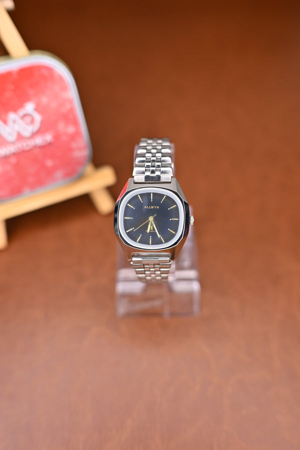 Allwyn Y360-6010 Black TV Dial 17 Jewels Manual-Winding — NOS