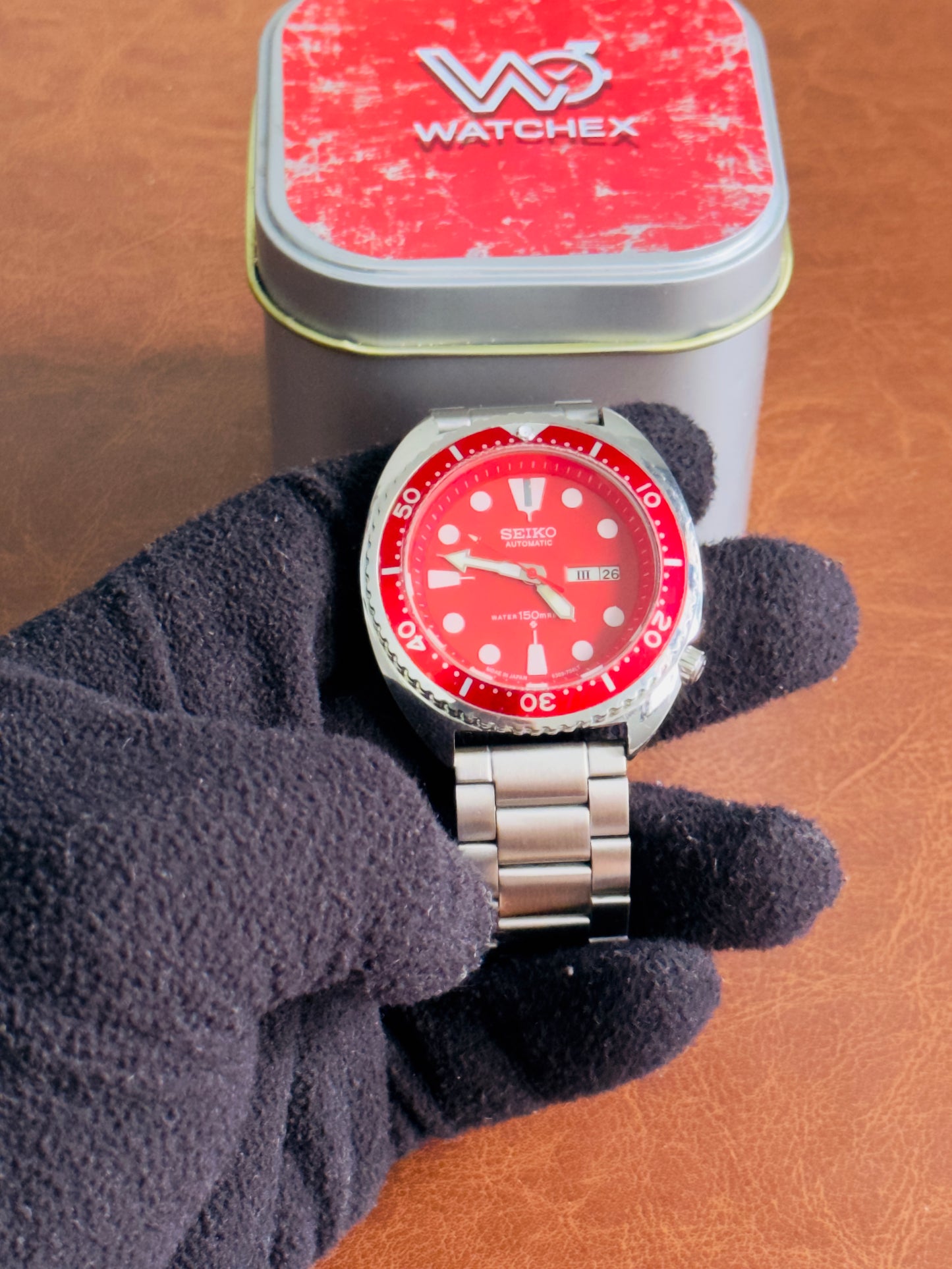 Mod Seiko Turtle Automatic Diver – Red Edition|Watchex India