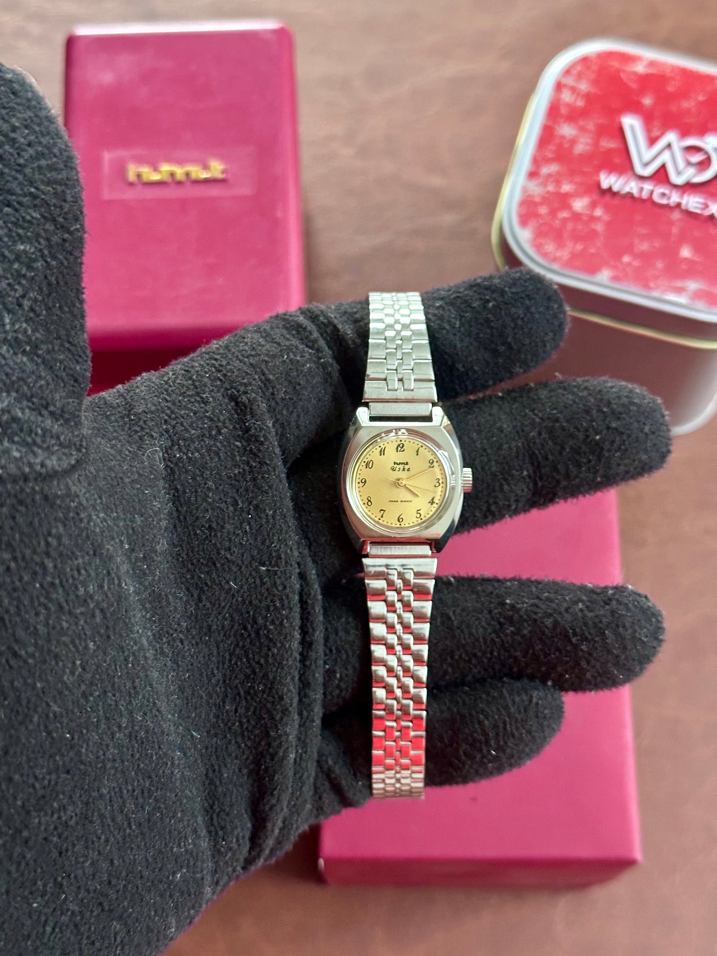 NOS HMT Usha Ladies - Gold Sunburst Dial Mechanical Watch (Not Used)
