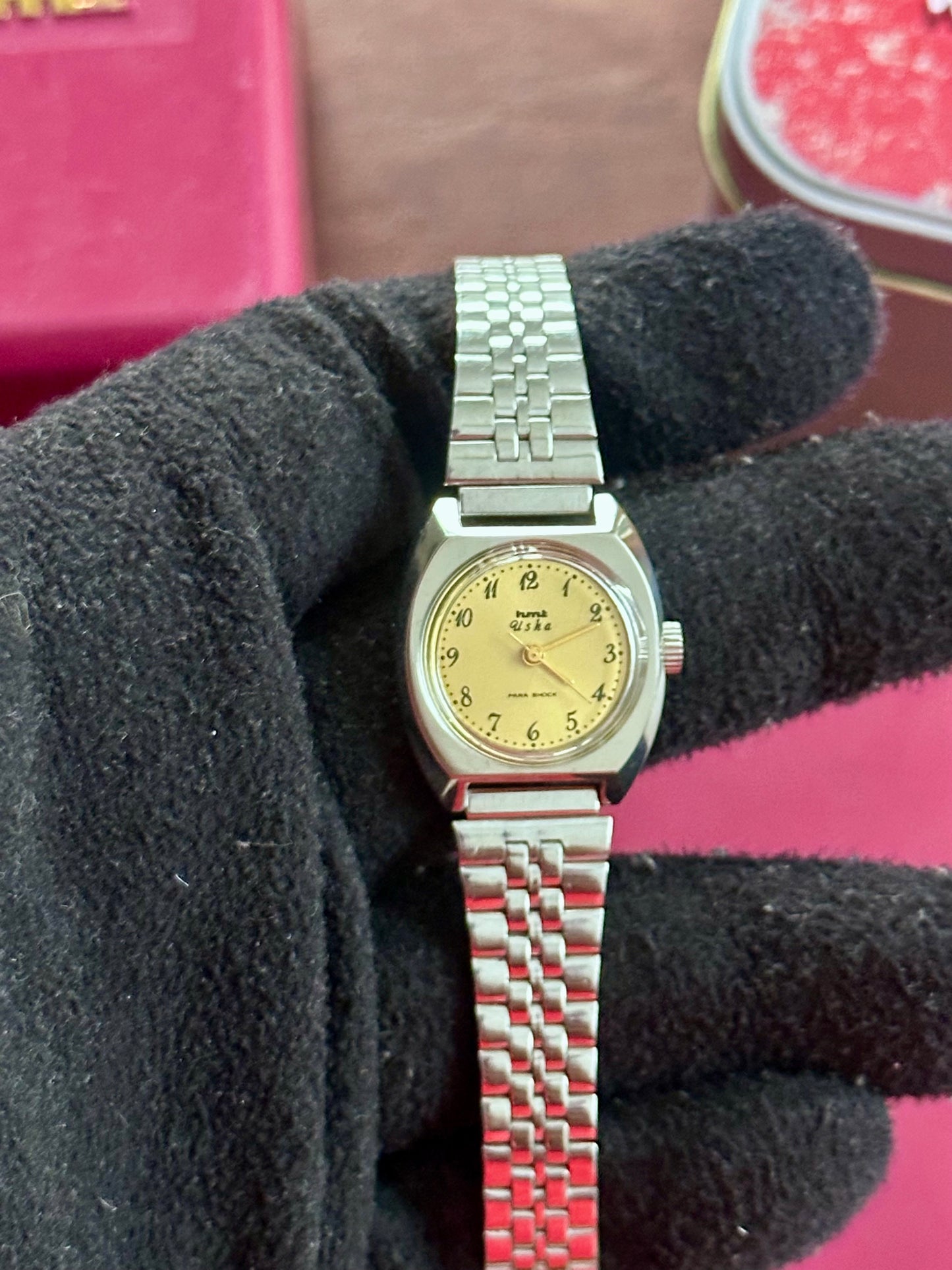 NOS HMT Usha Ladies - Gold Sunburst Dial Mechanical Watch (Not Used)