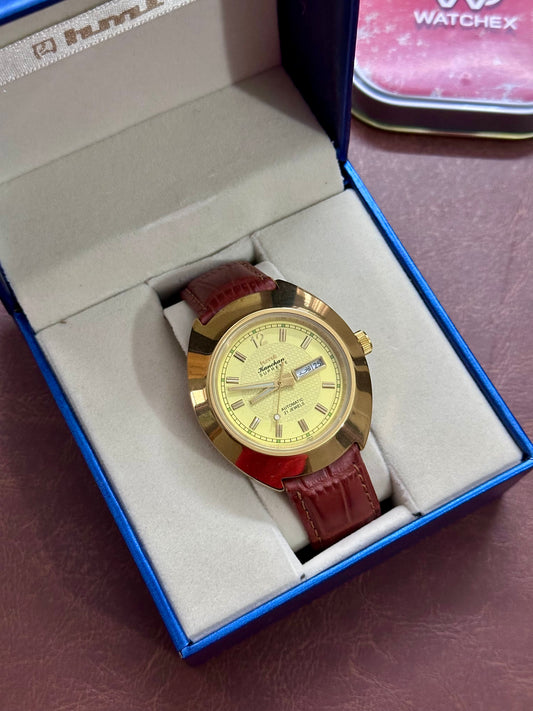 NOS HMT Kanchan Supreme Automatic “Yellow Sunburst Dial” (Not Used)