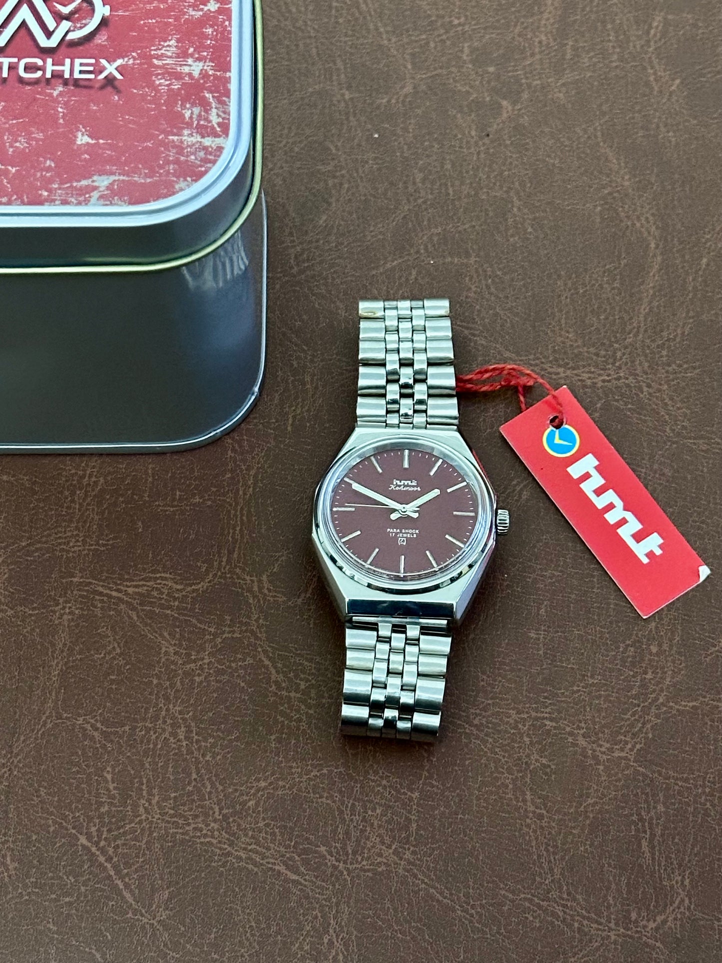 HMT Kohinoor Maroon Sunburst MOD – Hand-Winding Vintage Watch