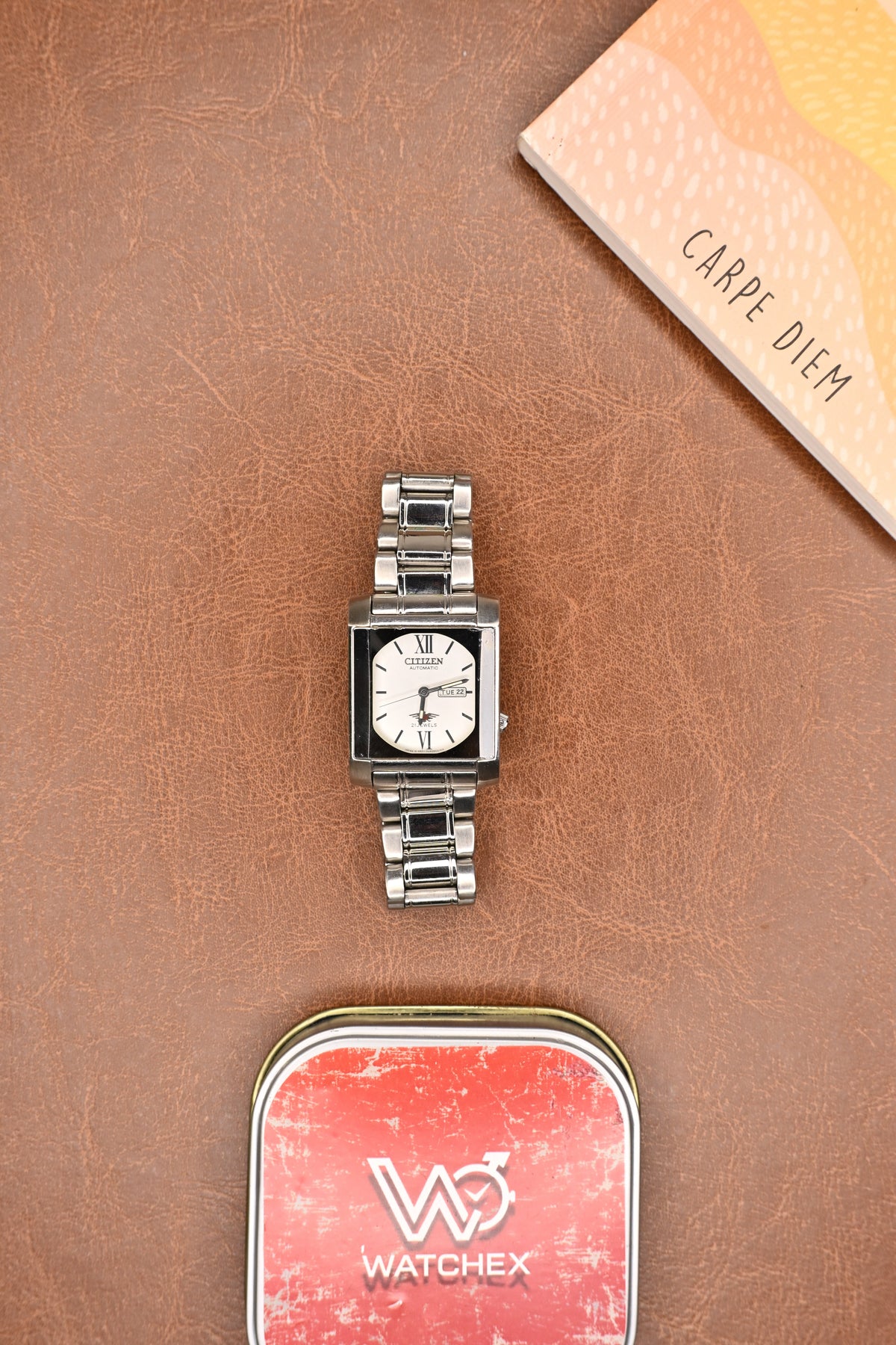 Citizen Automatic White Dial Square Stainless Steel Men’s Wristwatch | Watchex Vintage Collection