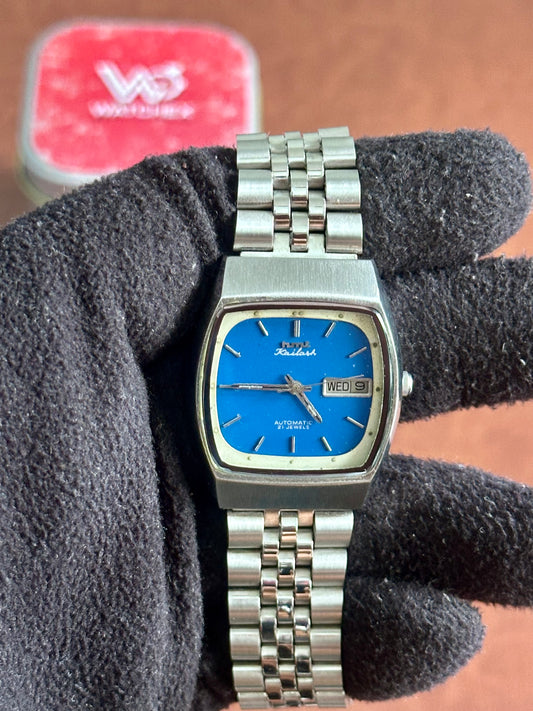 Vintage HMT Kailash Automatic Blue TV Dial