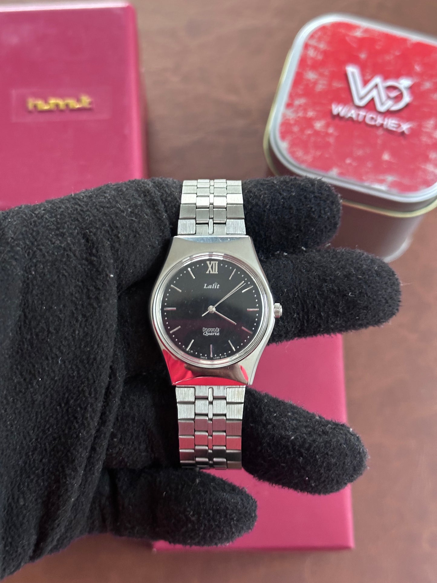 NOS HMT Lalit Quartz – Black Dial Integrated Bracelet Variant (Not Used)