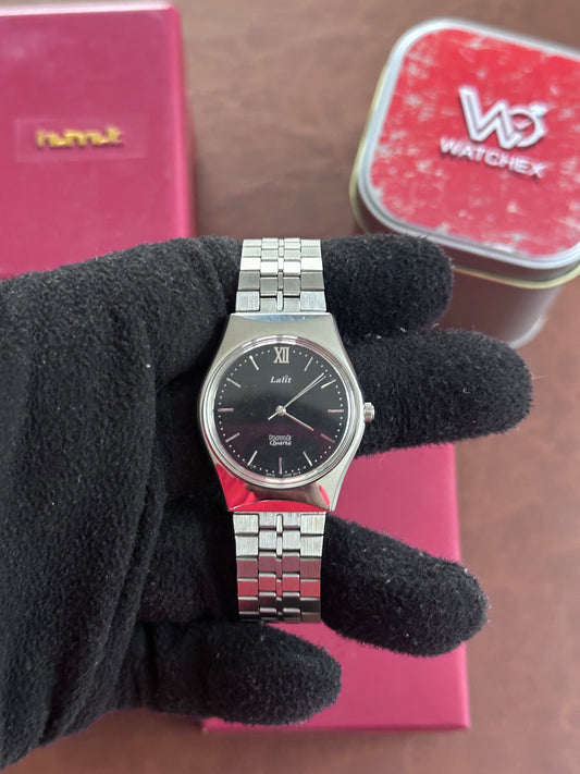 NOS HMT Lalit Quartz – Black Dial Integrated Bracelet Variant (Not Used)