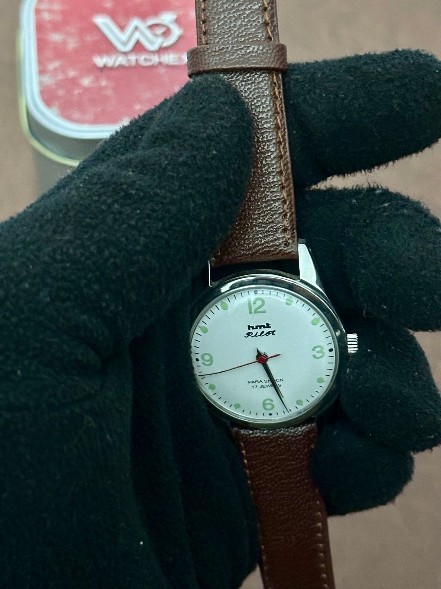 Vintage HMT Pilot White Dial Mechanical Watch (Reworked Dial)