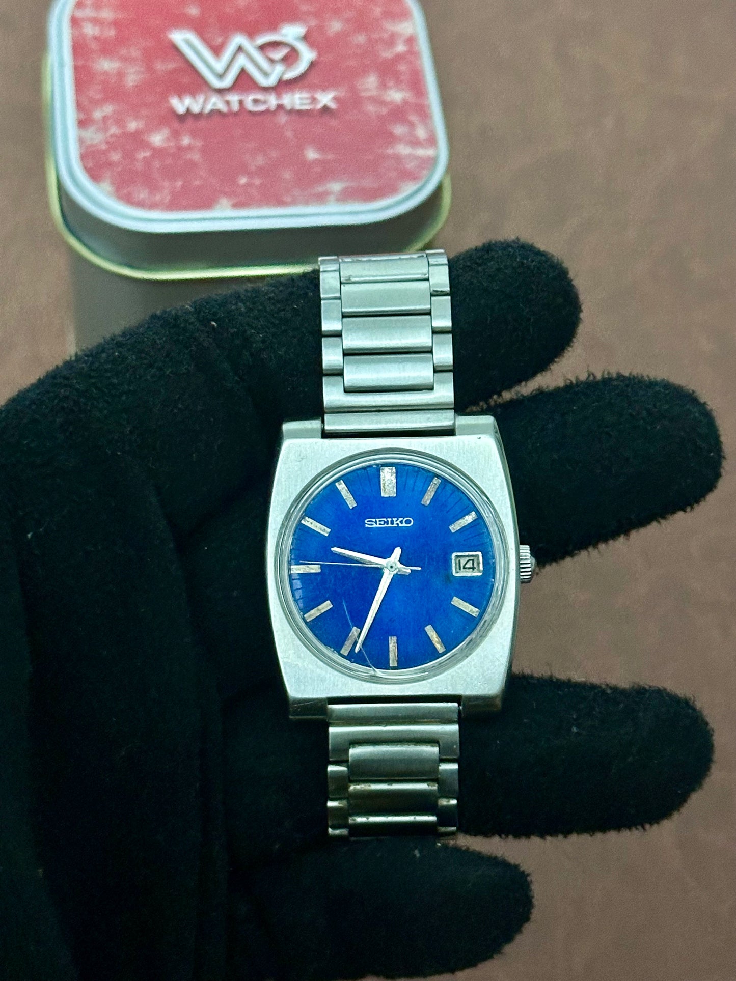 Vintage Seiko 6602-8060 Blue Dial Mechanical Watch (Reworked Dial)