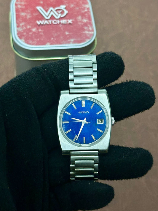 Vintage Seiko 6602-8060 Blue Dial Mechanical Watch (Reworked Dial)
