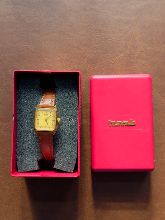 NOS HMT Suchitra Gold Dial Mechanical Watch with Original HMT Box