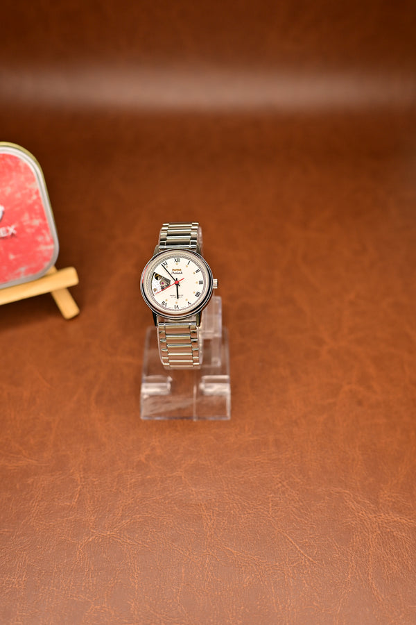 HMT Jhalak White Open-Heart Dial 17 Jewels Manual-Winding — Watchex India (Externally Assembled)