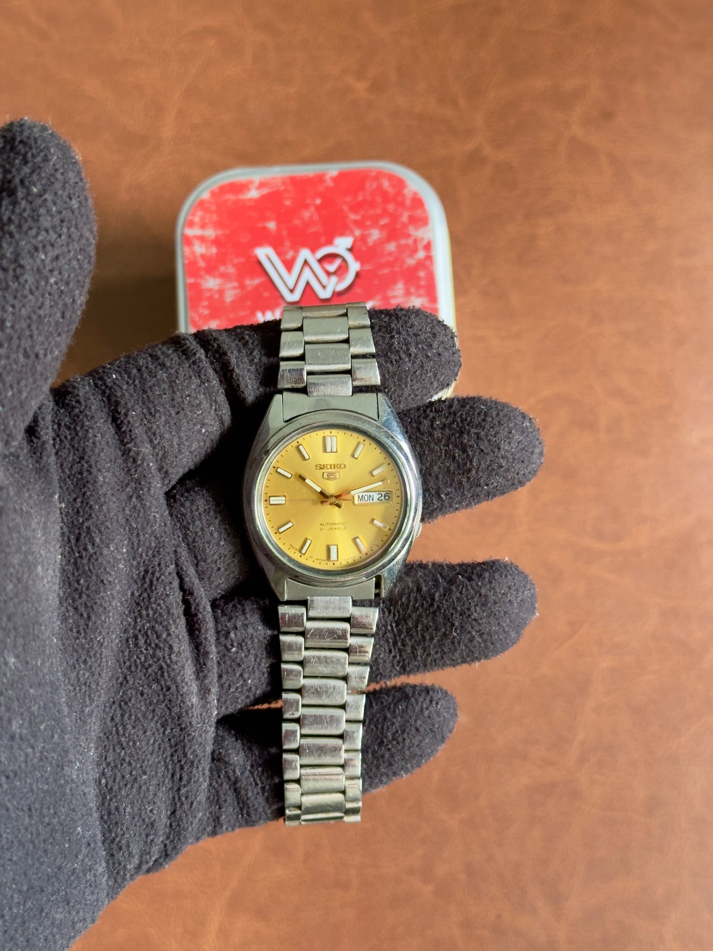 Vintage Seiko 5 Automatic Gold Sunburst Dial Day-Date (7S26-3040) | Watchex India