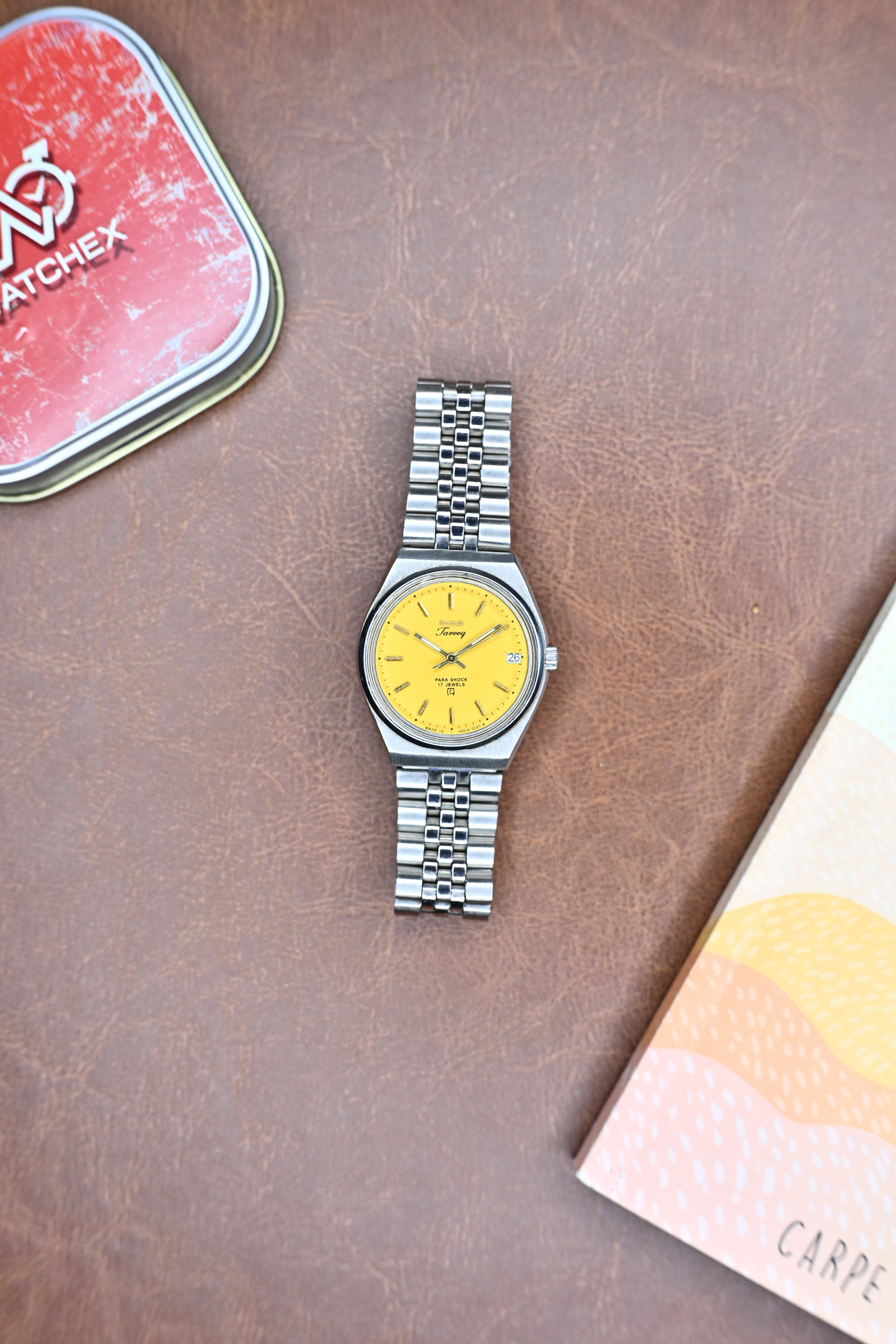 MOD HMT Tareeq – Yellow Dial Open Caseback | Watchex India