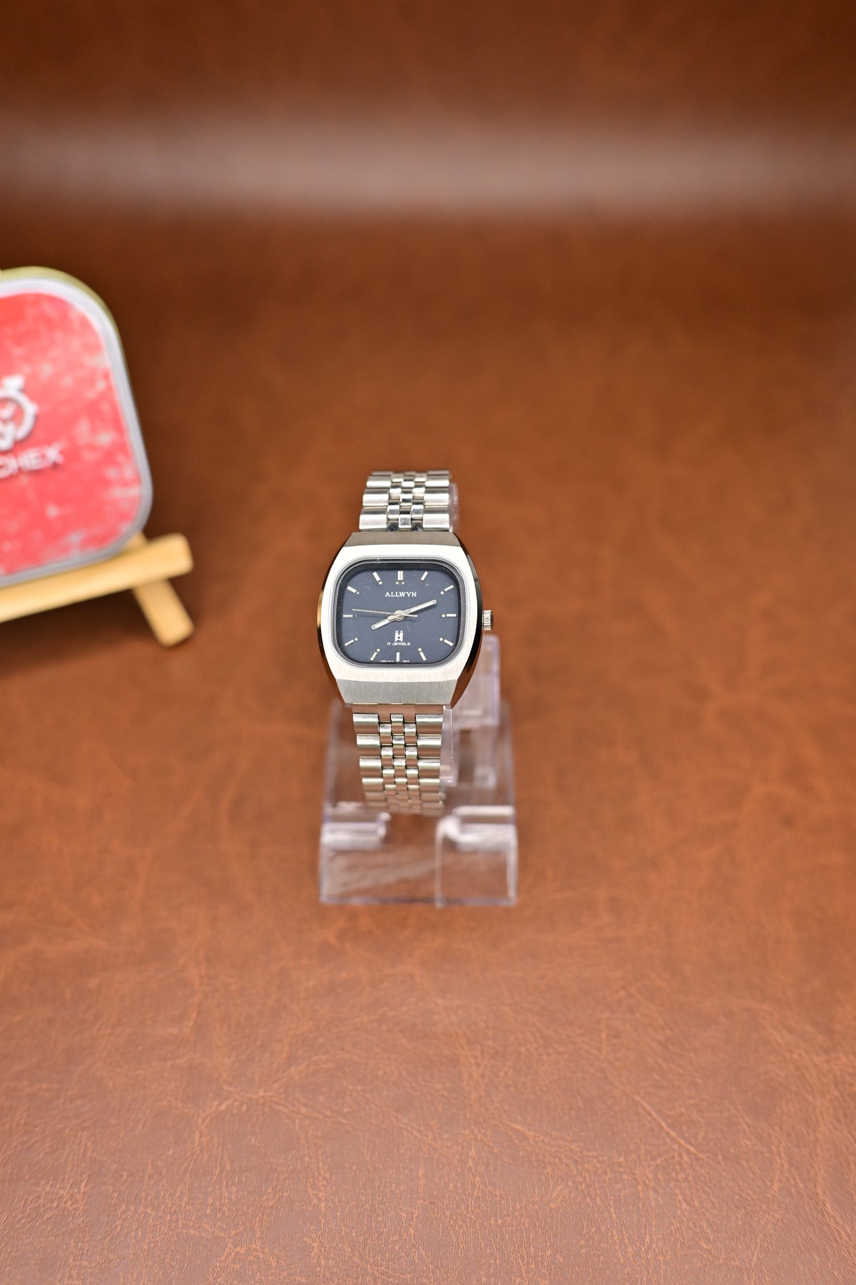 NOS Allwyn Mechanical Y380-5020 Black Dial with Gold Stripes 17 Jewels Manual-Winding — Watchex India