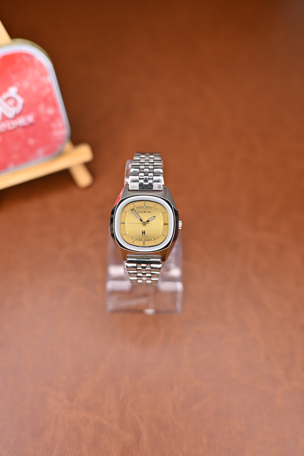 NOS Allwyn Y380-5010 Gold Sunburst TV Dial 17 Jewels Manual-Winding — Watchex India