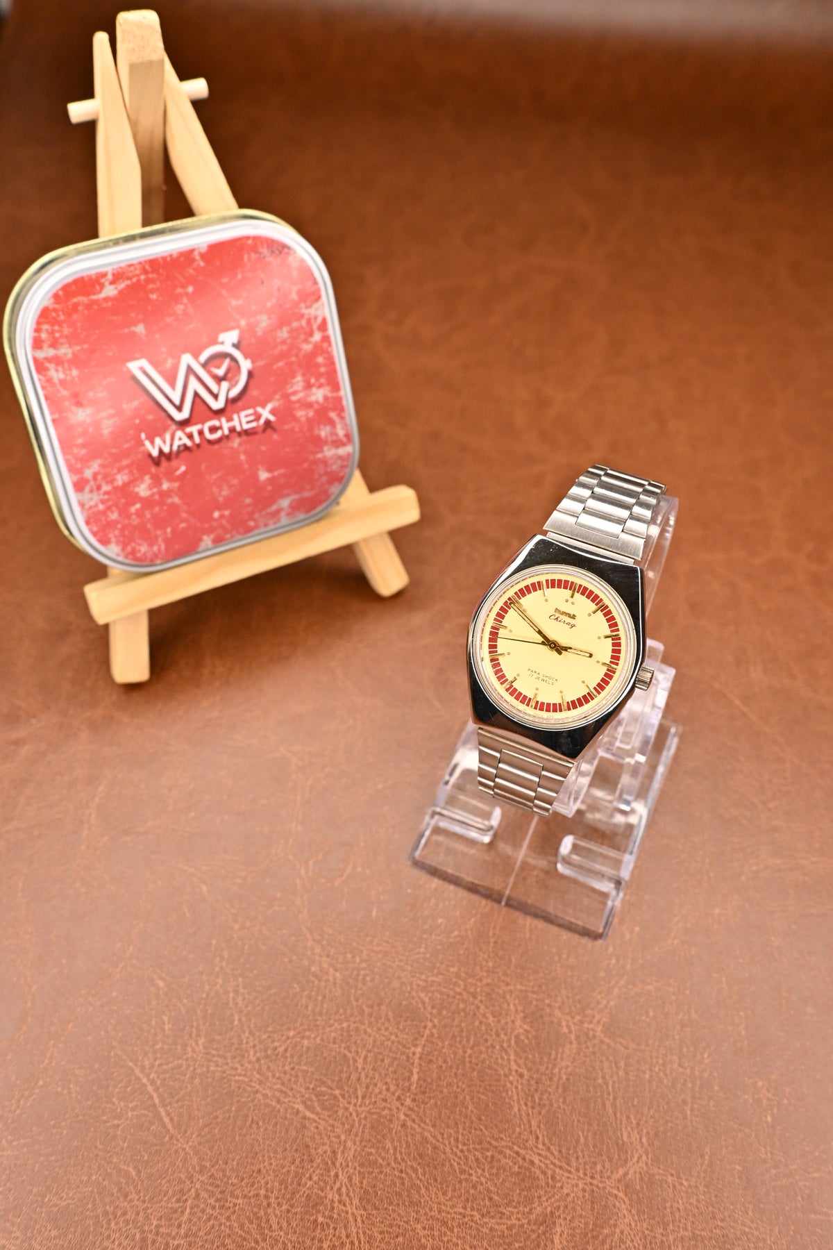 NOS HMT Chirag Cream Dial Mechanical Watch with Stainless Steel Bracelet | Watchex NOS Collection