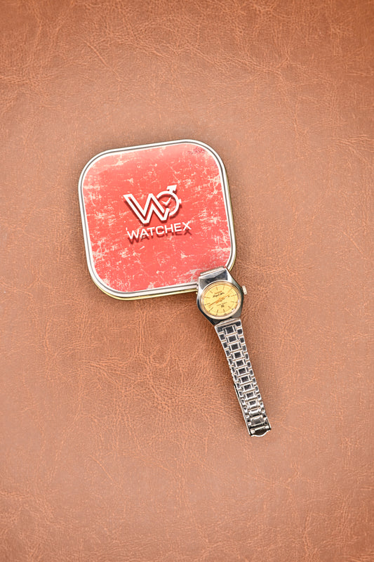 NOS HMT Dipti Gold-Dial Ladies Wristwatch | Watchex NOS Collection