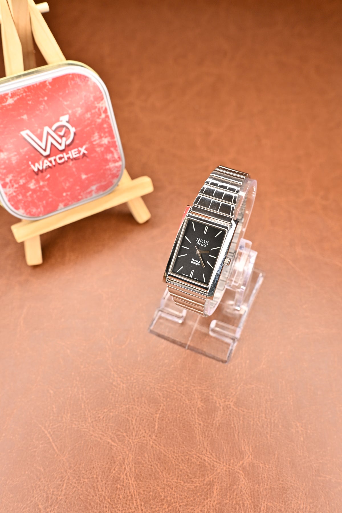 NOS HMT Inox Rectangular Dress Quartz Watch – Stainless Steel Bracelet | Watchex NOS Collection