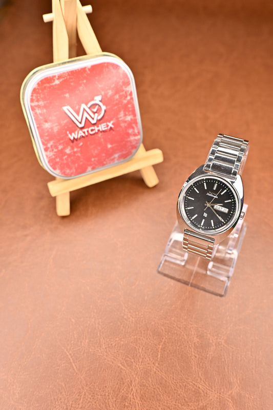 NOS HMT Kohinoor Black Sunburst Quartz Watch | Watchex NOS Collection