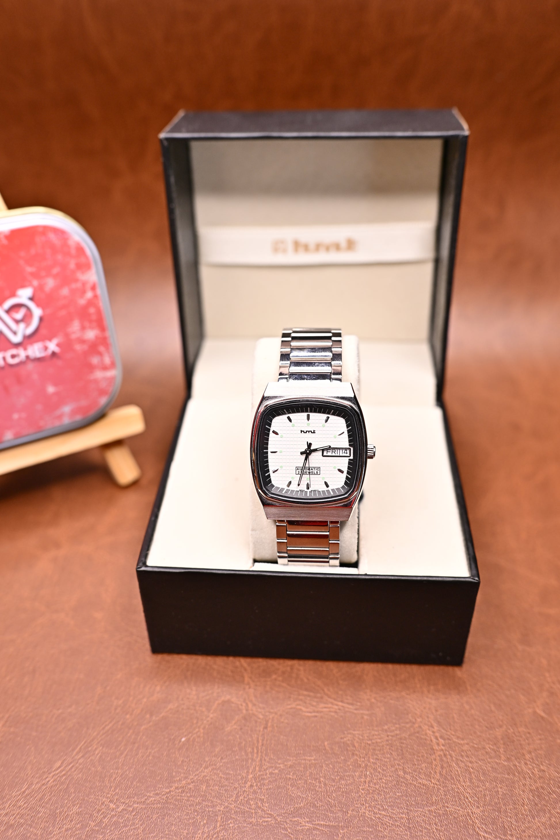 NOS HMT NASS 11 Automatic White Waffle Dial Square Men’s Watch | Watchex India