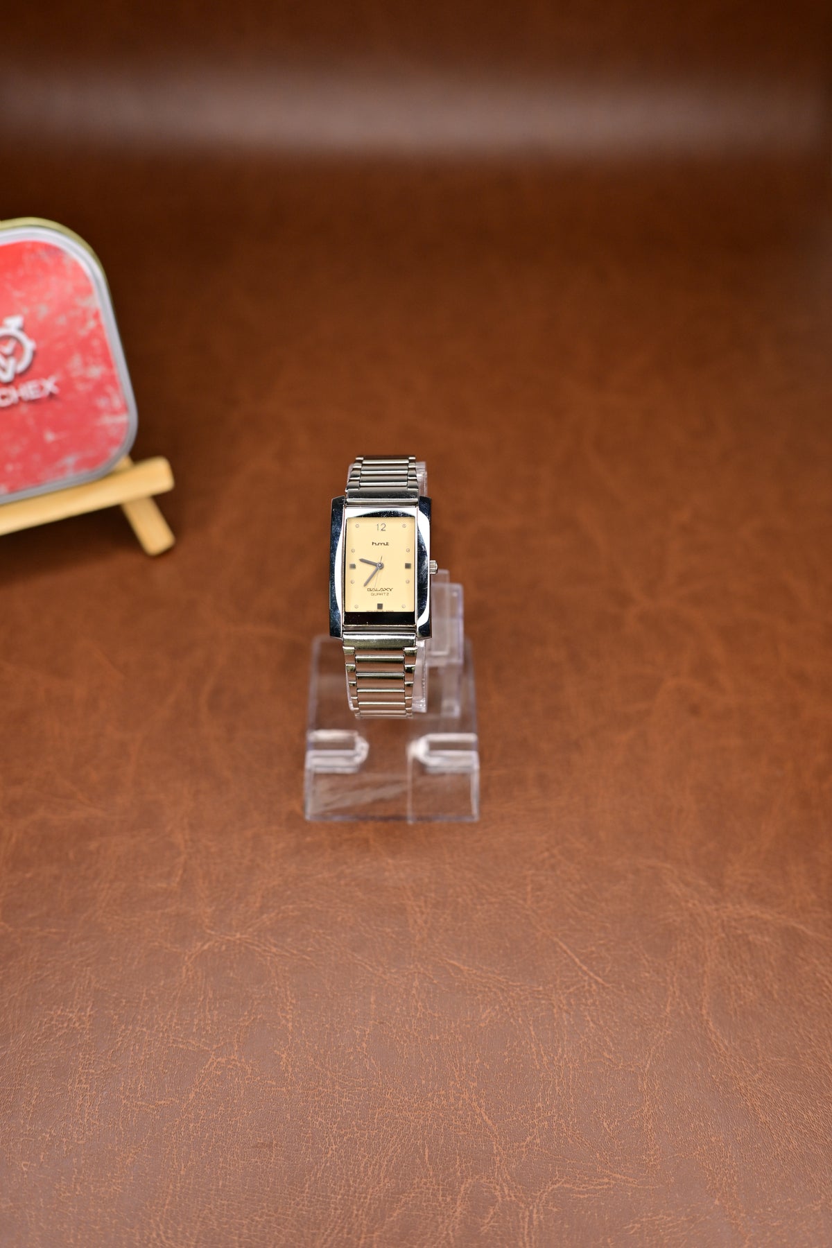 NOS HMT Pegasus Galaxy CG S 2G05 Champagne Dial Rectangular Dress Watch — Watchex India
