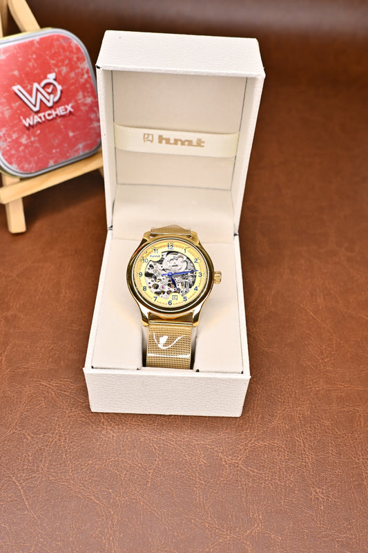 NOS HMT SASL-02 Skeleton Automatic Gold-Plated Men’s Wristwatch | Watchex NOS Collection