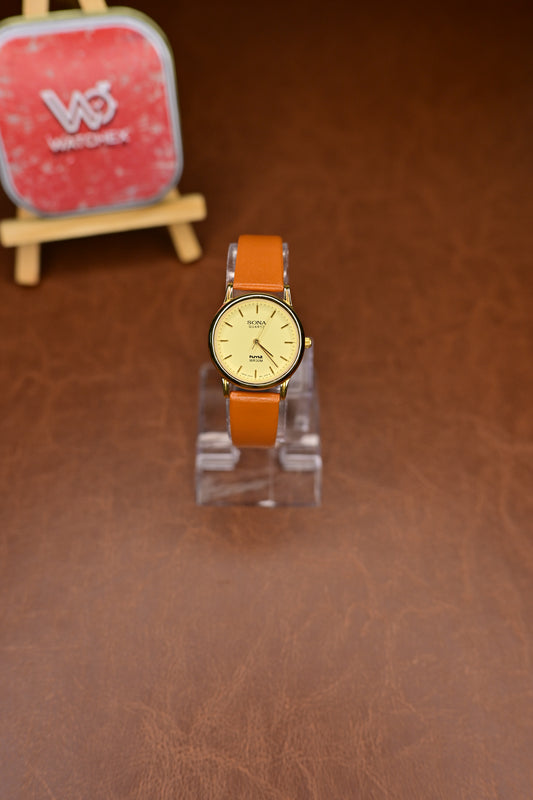 NOS HMT Sona Quartz 105 006 Champagne Sunburst Dial Quartz — Watchex India
