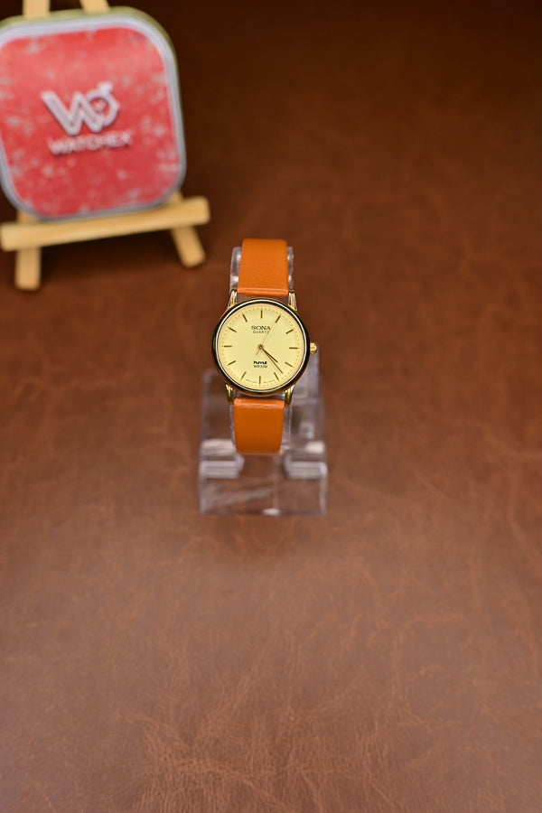 NOS HMT Sona Quartz 105 006 Champagne Sunburst Dial Quartz — Watchex India