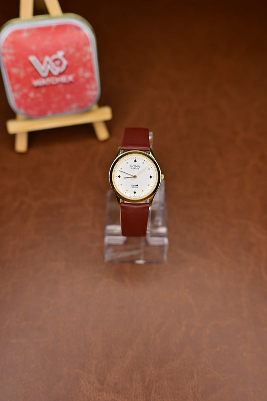 NOS HMT Sona Quartz 790 004 White Dial Spade Markers Quartz — Watchex India