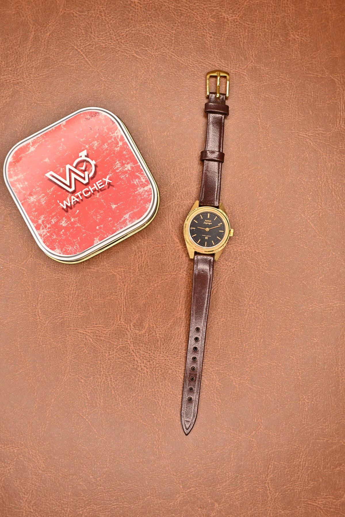 NOS HMT Supriya Black Dial Gold-Plated Women’s Mechanical Wristwatch | Watchex NOS Collection