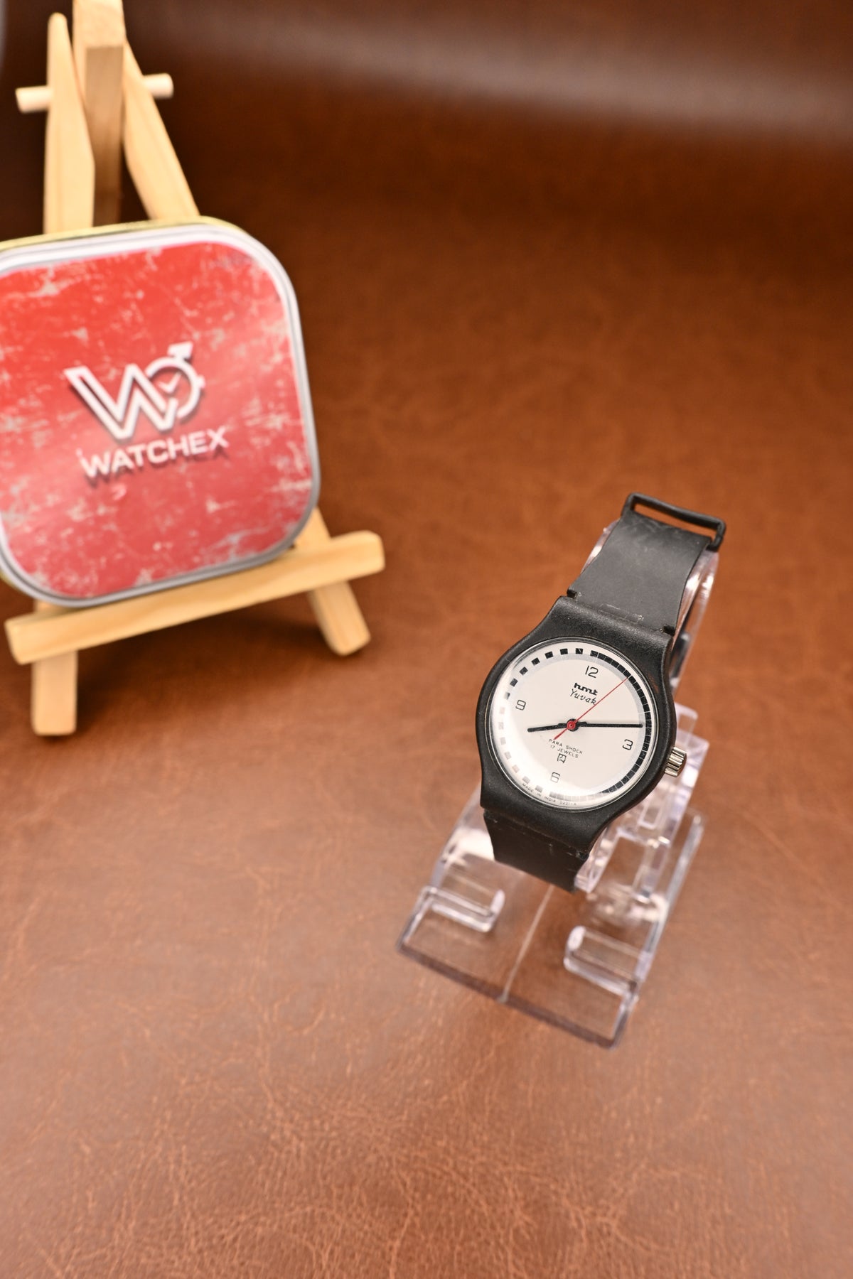 NOS HMT Yuvak White Dial Mechanical Casual Watch – Black Strap | Watchex NOS Collection