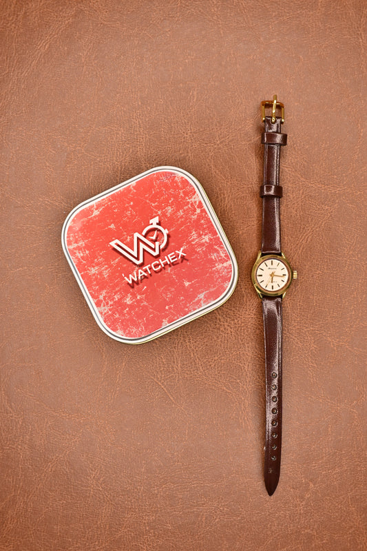 NOS Ricoh Silver Sunburst Dial Gold-Plated Women’s Mechanical Wristwatch | Watchex NOS Collection