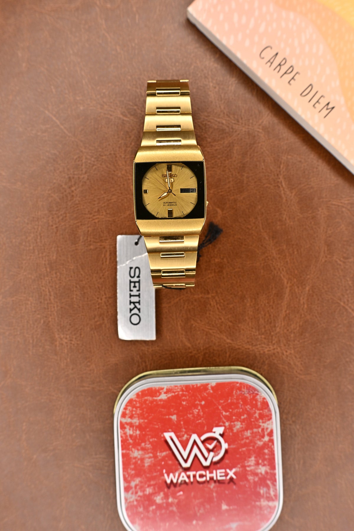 NOS Seiko 5 Gold-Tone Sunburst Dial Automatic Men’s Wristwatch (Not used) | Watchex Signature Collection