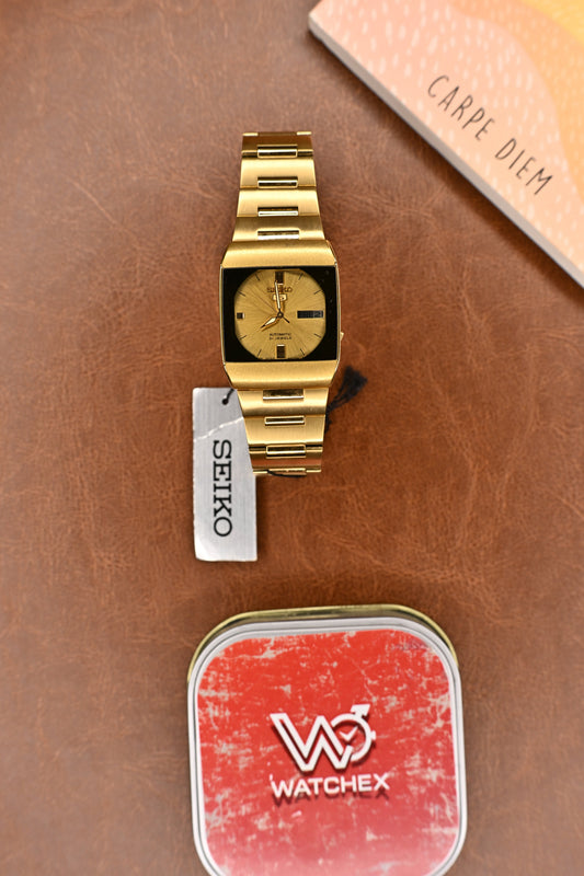 NOS Seiko 5 Gold-Tone Sunburst Dial Automatic Men’s Wristwatch (Not used) | Watchex Signature Collection
