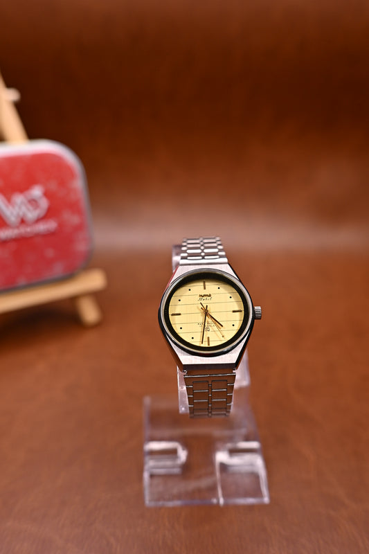 NOS Vintage HMT Mohit Mechanical Hand-Winding Champagne Striped Dial | Watchex India