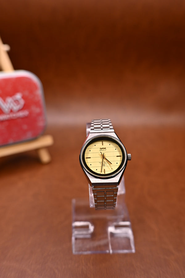NOS Vintage HMT Mohit Mechanical Hand-Winding Champagne Striped Dial | Watchex India